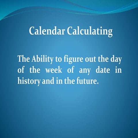 Calendar calculating | PPTX