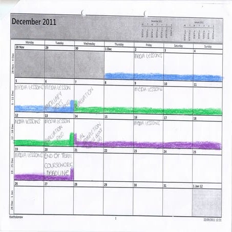 Planning Calendar: December