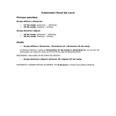 Calendari final de curs