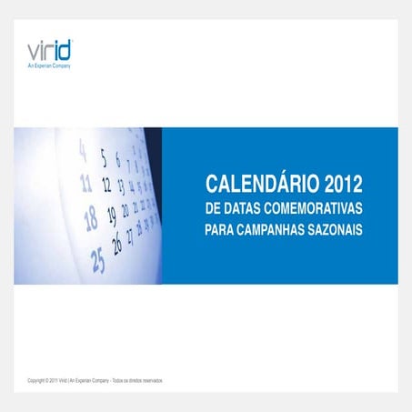 Calendario 2012 de Datas Comemorativas