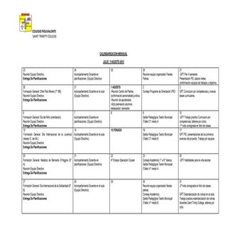 Calendario 2 semestre