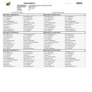 Calendario 3ª grupo ix 13 14