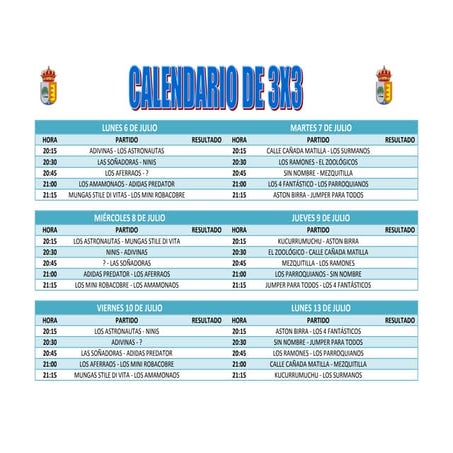 Calendario 3 x3