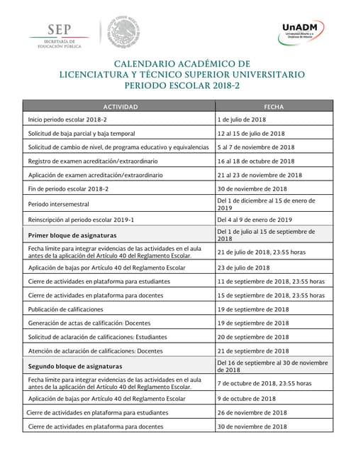 Calendario académico udea 6