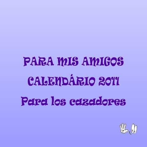 Calendario cazas...