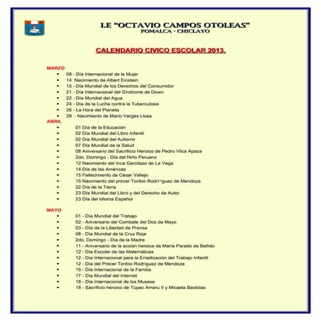 Calendario civico escolar 1