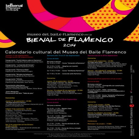 Calendario Cultural MBF en la Bienal de Flamenco de Sevilla 2014 