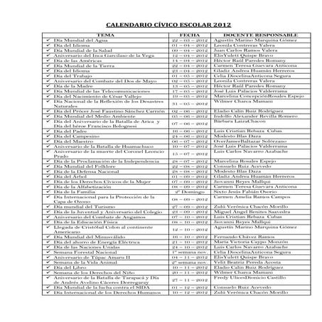 Calendario cívico escolar