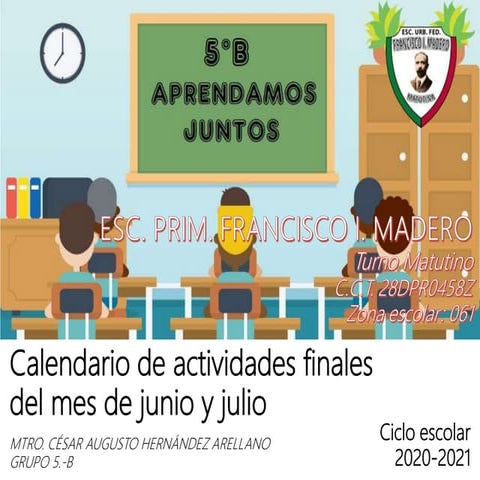 Calendario de cierre del ciclo escolar 2020 2021