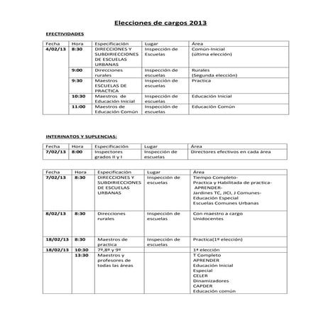 Calendario de elecciones 2013 ultima modif