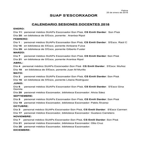 Calendario docencia2016
