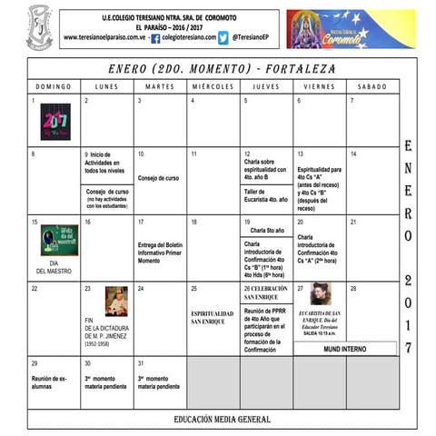 Calendario enero abril - 2do. lapso educacion media general (1)
