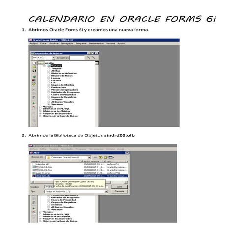 Calendario en Oracle Forms 6i