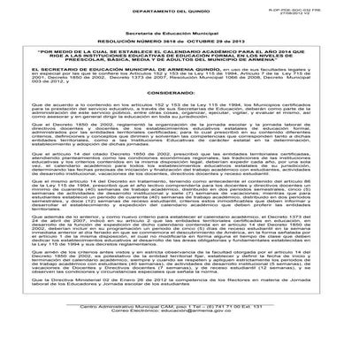 Calendario escolar  2014