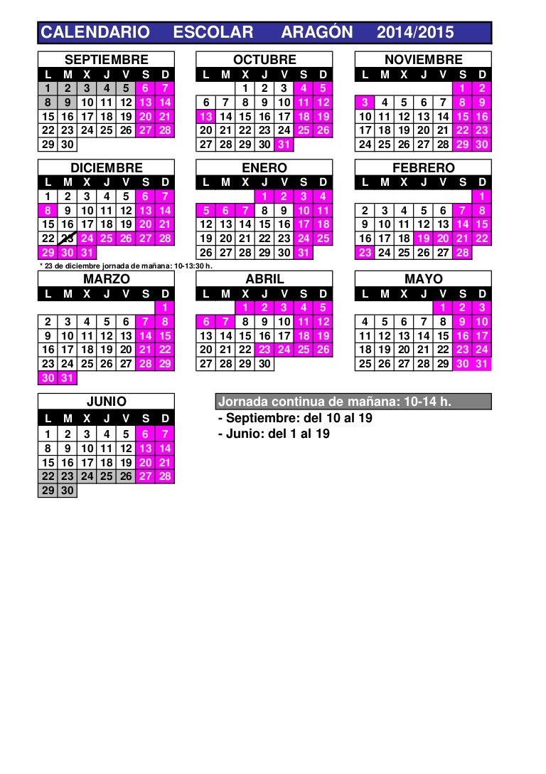 calendario escolar aragon calendario escolar aragon
