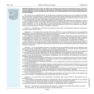 Calendario escolar curso 2016 2017 ...