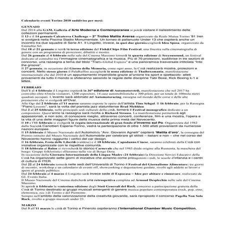 Calendario eventi 2018_torino