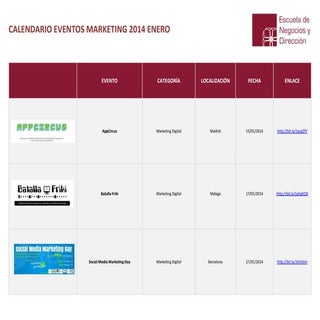 Calendario eventos marketing 2014 E...
