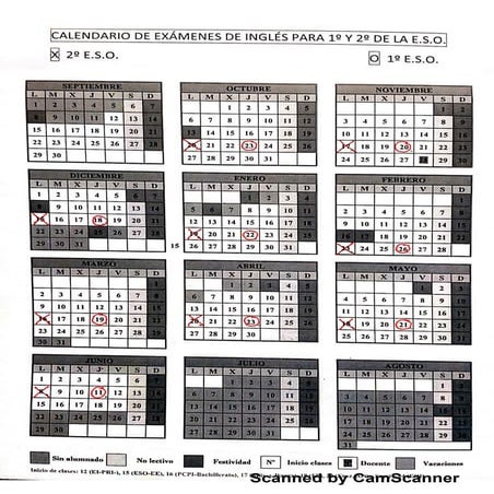 Calendario exámenes 2014 15