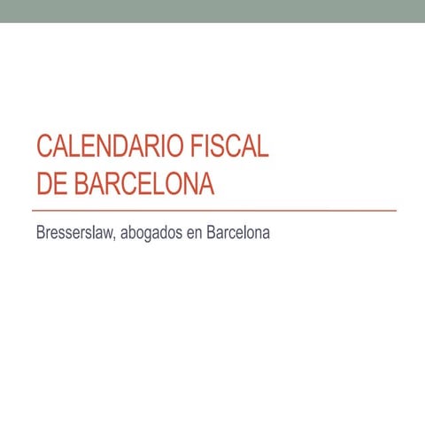 Calendario fiscal de Barcelona