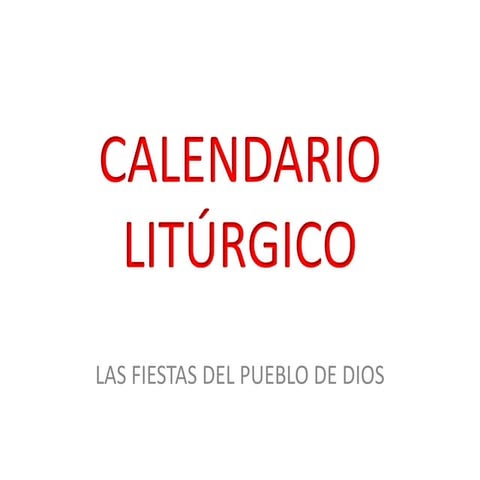 Calendario litúrgico