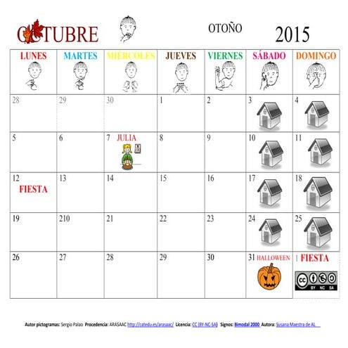Calendario Octubre 2015