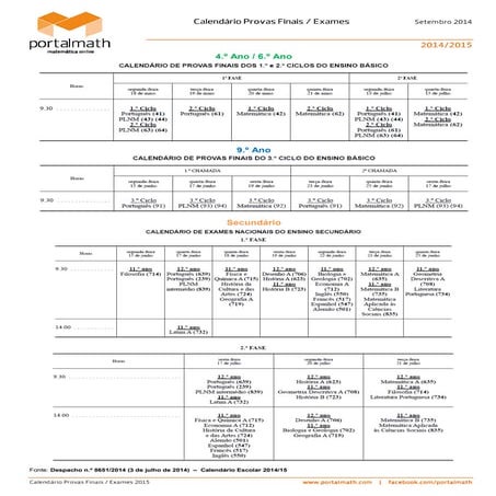 Calendario provas finais_exames_2015