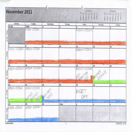 Planning Calendar: November