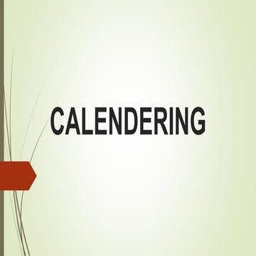 Calendering