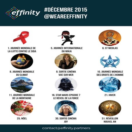Calendrier Effinity Decembre