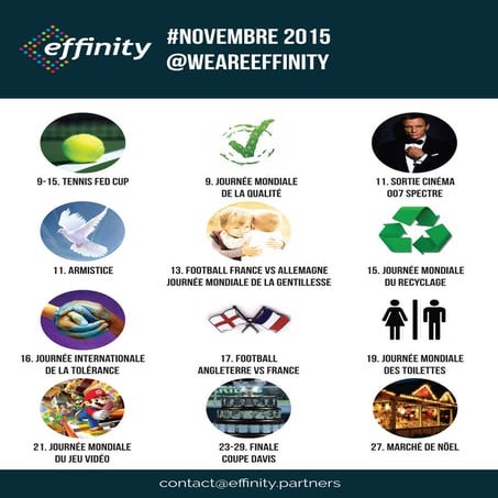 Calendrier Effinity Novembre