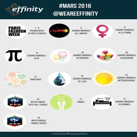 Calendrier Effinity Mars