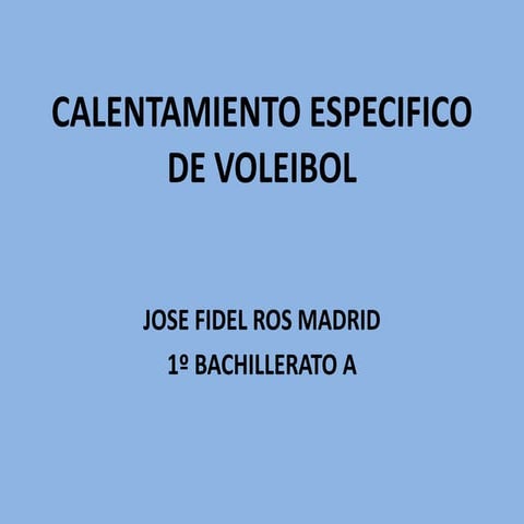 Calentamiento específico de voleibol