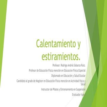 Calentamiento y estiramientos