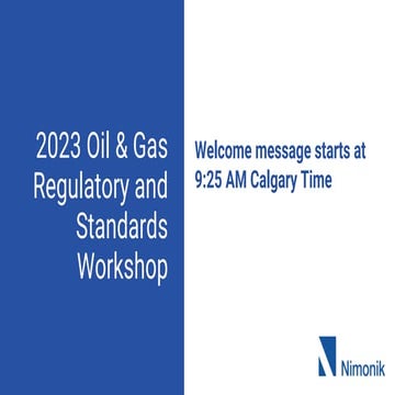 Calgary Oil & Gas Regulatory and Standards Day January 18th 2023