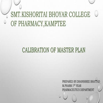 Calibration of master plan