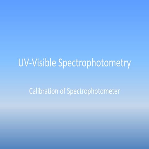 Calibration of spectrophotometer
