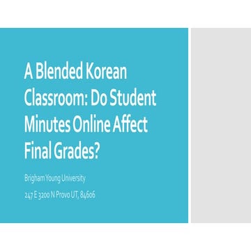 Do Student Minutes Online Affect Final Grades?