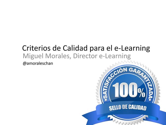 Criterios de Calidad en e-Learning