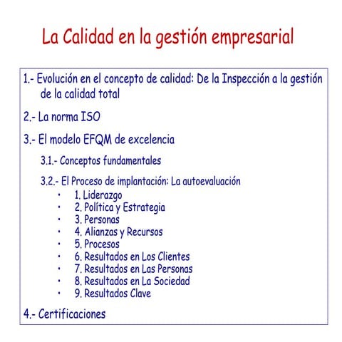 Modelos de Gestión de Calidad | PPT