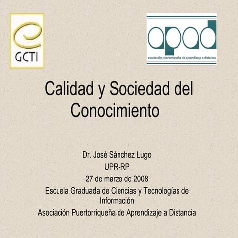 Calidad y sociedad del conocimiento