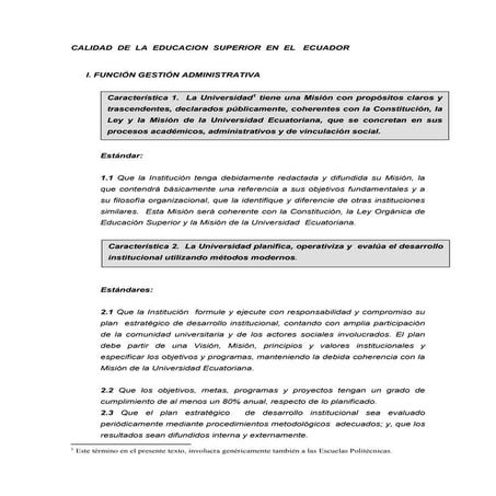Calidad de la educacion Superior  ecuatoriana