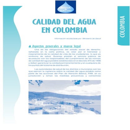 CALIDAD DEL AGUA EN COLOMBIA | PDF