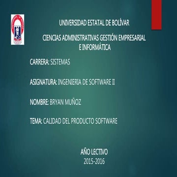 Calidad del producto software