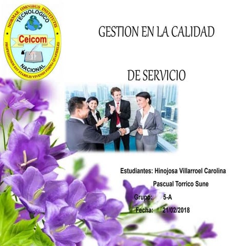 Gestion en la calidad de servicio | PPTX