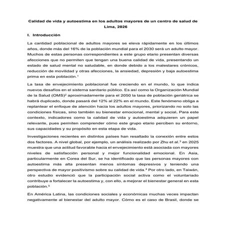 Relación entre Calidad de Vida y Autoestima en Adultos Mayores en Lima ...