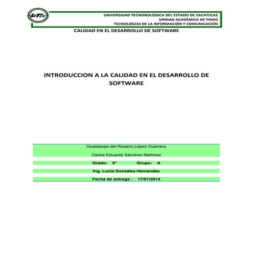 Calidad en el desarrollo de software