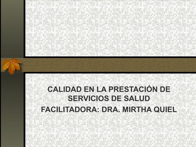 Calidad En Servicios De Salud