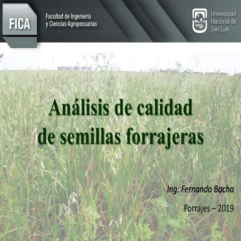 Calidad de semillas forrajeras 