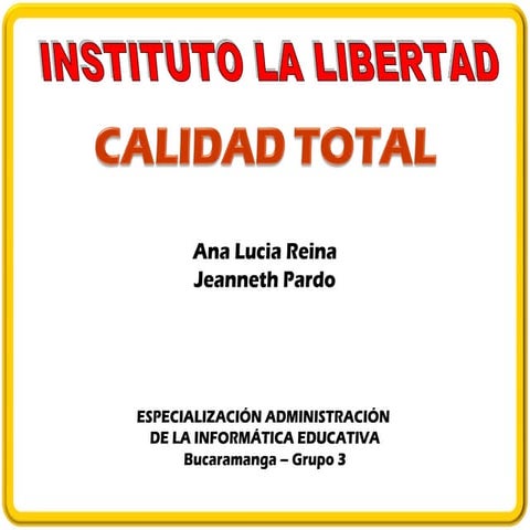 x Sistema de gestión de calidad aplicado a una institución educativa | PPTX